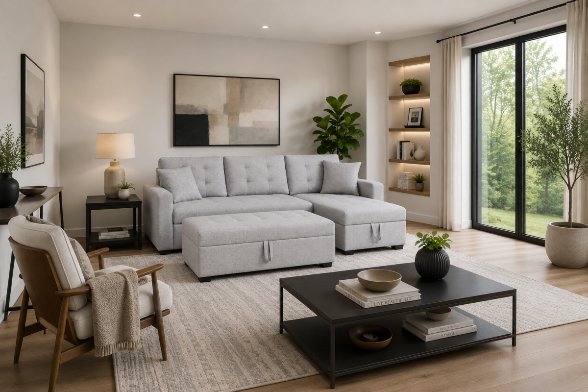 Storage Sectional & Ottoman