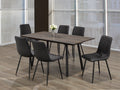 T-1814 / C-1710 7-Piece Dining Set (Black PU)