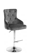 ST-6020 Bar Stool (Grey Velvet) (Set of 2)