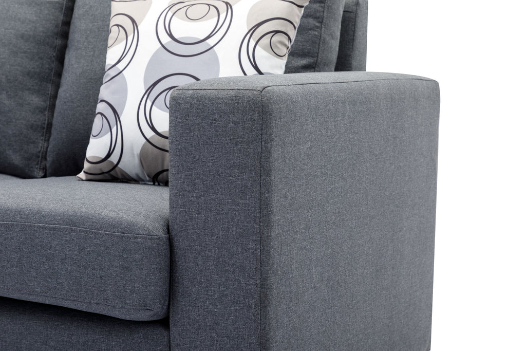 IF-9325 Sectional with Reversible Chaise (Grey Fabric)