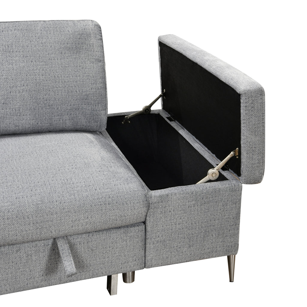 IF-9022 LHF Sofa Bed Sectional (Grey Fabric)