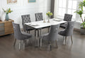 T-1274 / C-1250 7-Piece Dining Set (Grey Velvet)