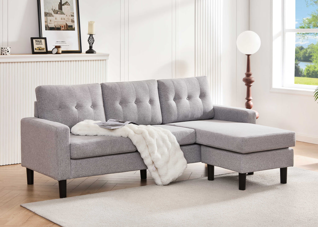 IF-9320 Sectional with Reversible Chaise (Grey Fabric)