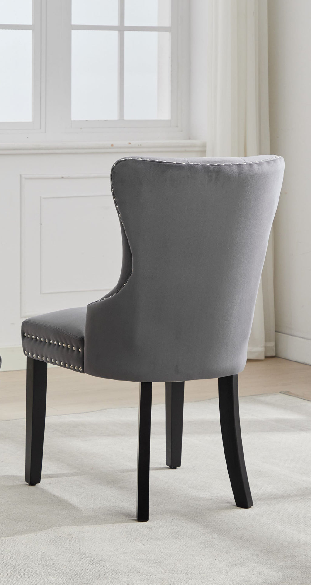 C-1225 Dining Chair (Grey Velvet) (Set of 2)