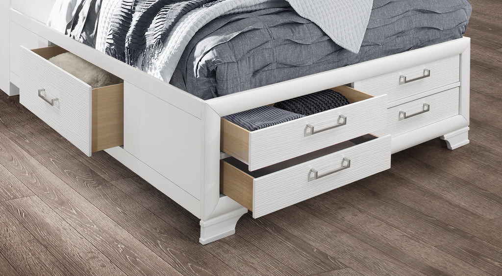 Jordyn-White Platform Bed