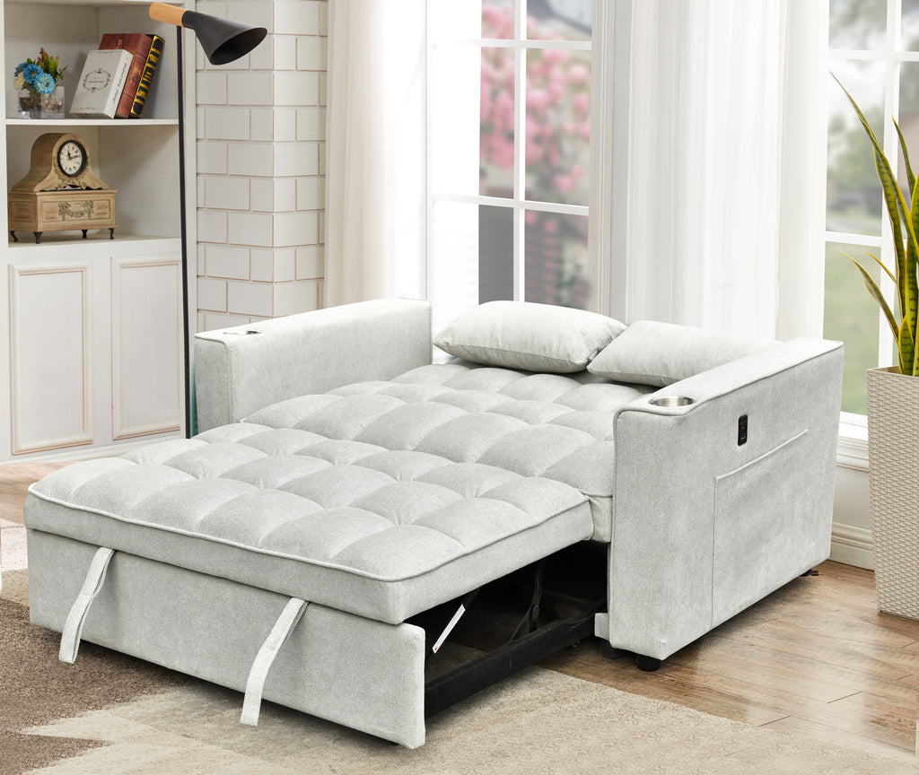 IF-9028 Sofa Bed (Grey Fabric)