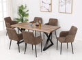 T-1811 / C-1835 Dining Set (Charcoal Brown PU)