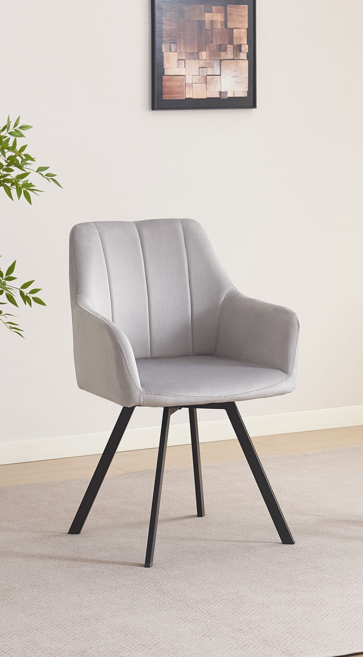 C-1411 Swivel Dining Chair (Light Grey) (Set of 2)