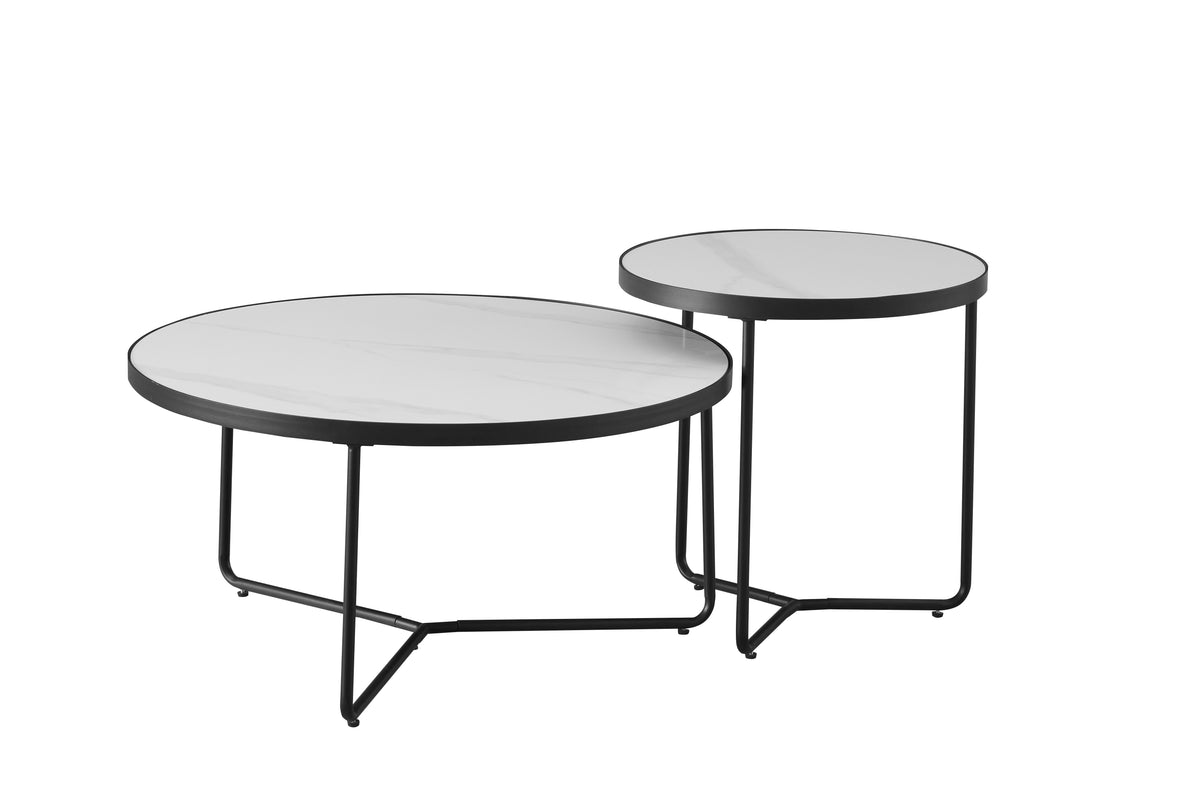 IF-2620 2-Piece Coffee Table Set (Snowy White Stone)