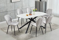 T-1530 / C-1535 7-Piece Dining Set (Light Grey Velvet)