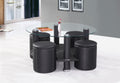 IF-2057 Coffee Table with 4 Stools (Black)