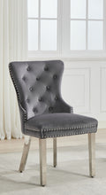 C-1245 Dining Chair (Grey Velvet) (Set of 2)
