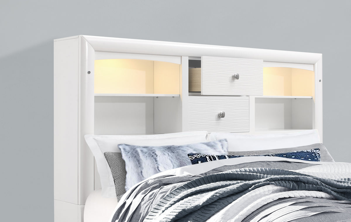 Jordyn-White Platform Bed