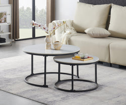 IF-2630 2-Piece Coffee Table Set (Snowy White Stone)