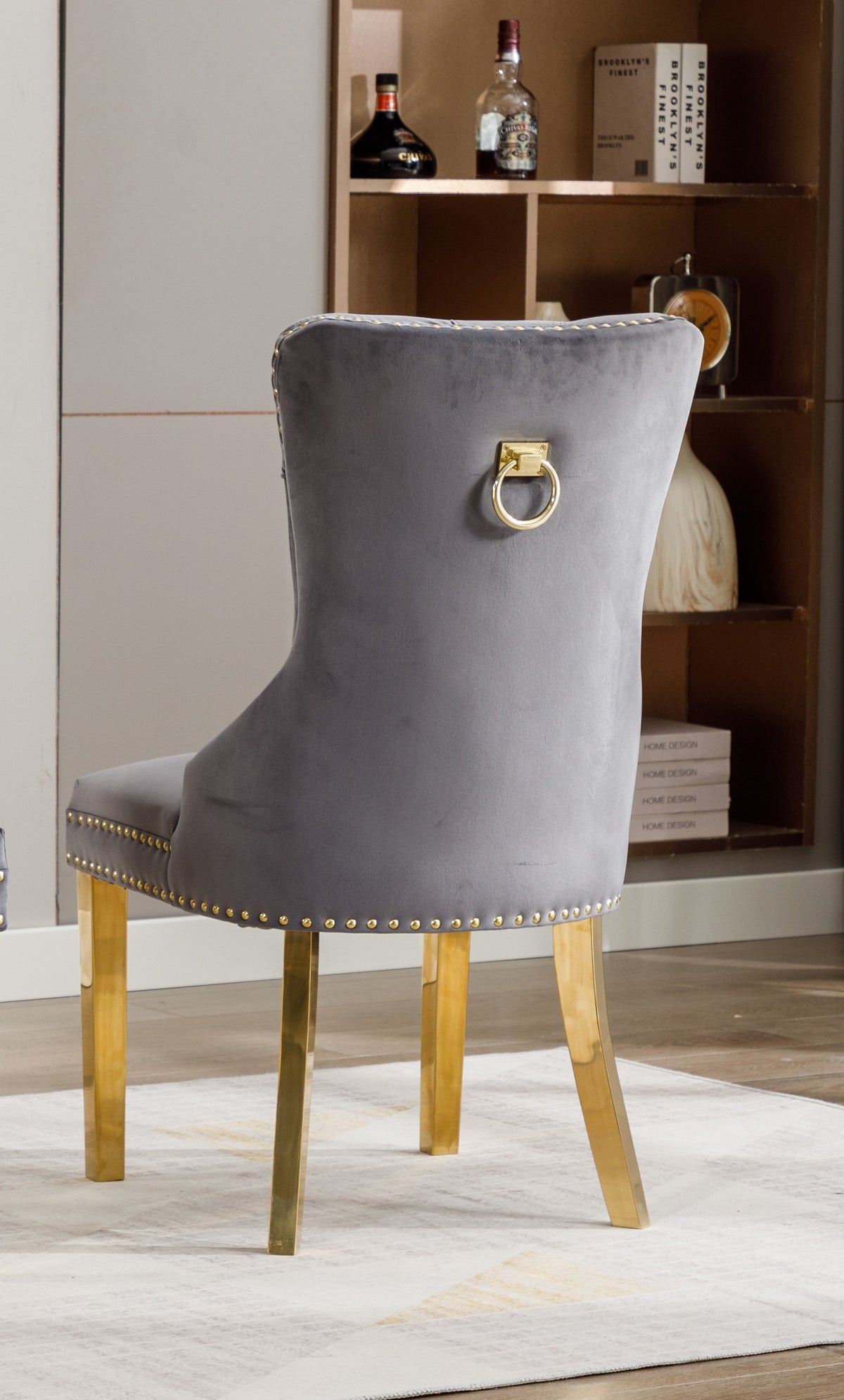 C-1450 Dining Chair (Grey Velvet) (Set of 2)