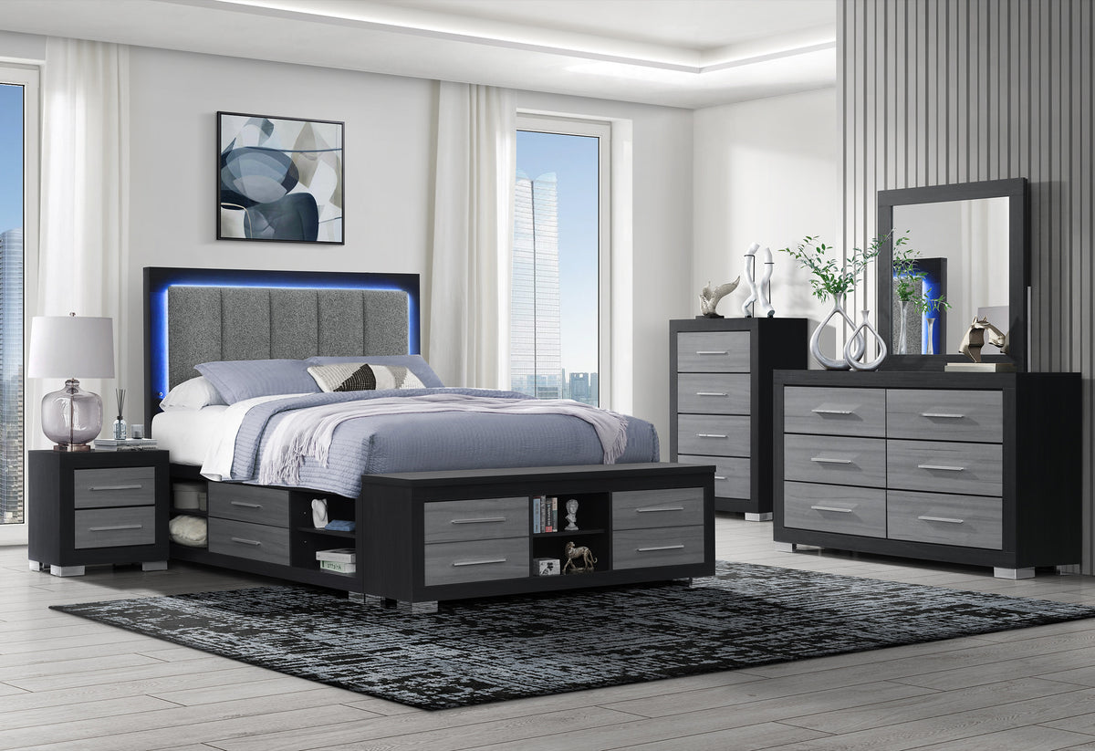 Emma (Black-Grey) Platform Bed
