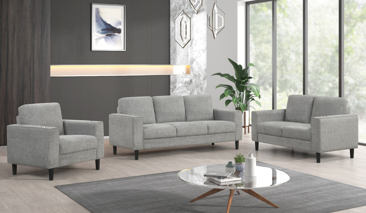 IF-8240 Stationary Sofa Set (Grey)