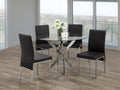 T-1447 / C-5063 5-Piece Dining Set (Black PU)
