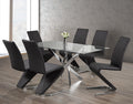 T-1448 / C-1785 7-Piece Dining Set (Black PU)