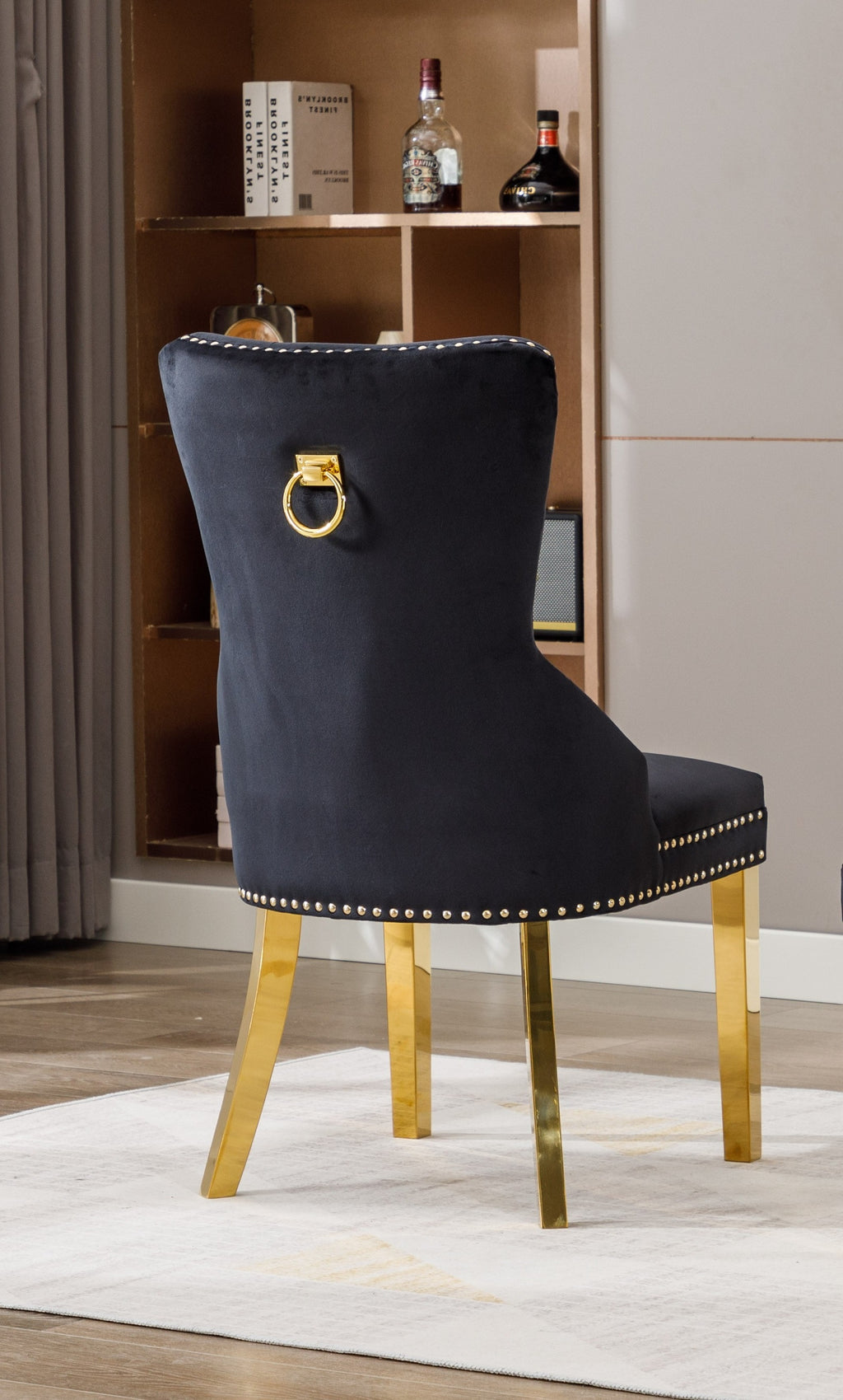 C-1451 Dining Chair (Black Velvet) (Set of 2)