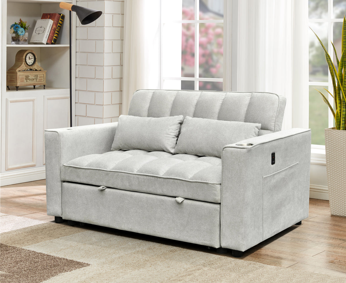 IF-9028 Sofa Bed (Grey Fabric)