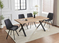 T-1808 / C-1821 7-Piece Dining Set (Black PU)