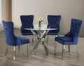 T-1447 / C-1262 5-Piece Dining Set (Blue Velvet)