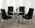 T-1447 / C-1251 5-Piece Dining Set (Black Velvet)