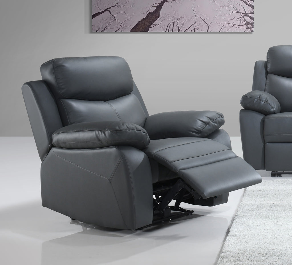 IF-8121 Power Recliner Sofa Set (Grey Leather Match)