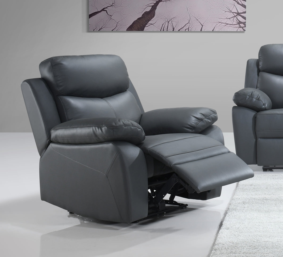 IF-8121 Power Recliner Sofa Set (Grey Leather Match)