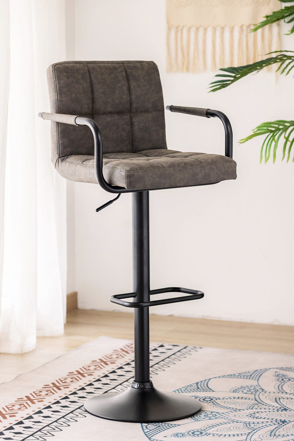 ST-7706 Bar Stool (Grey PU) (Set of 2)