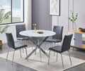 T-1445 / C-1762 5-Piece Dining Set (Grey PU)