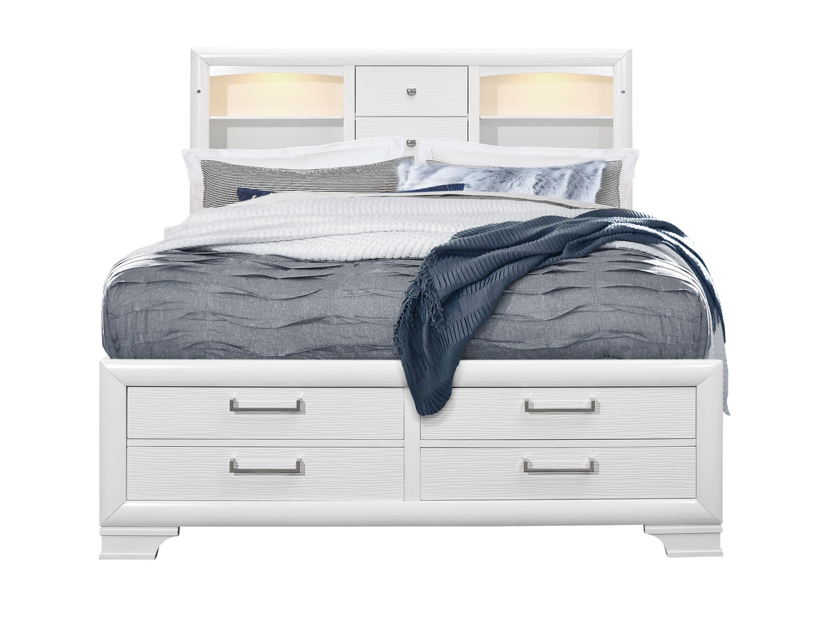 Jordyn-White Platform Bed