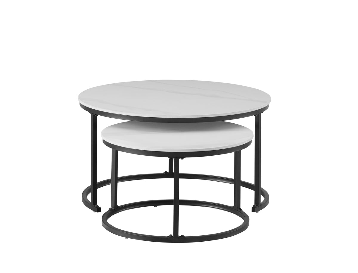 IF-2630 2-Piece Coffee Table Set (Snowy White Stone)