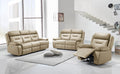 IF-8111 Power Recliner Sofa Set (Beige Leather Match)