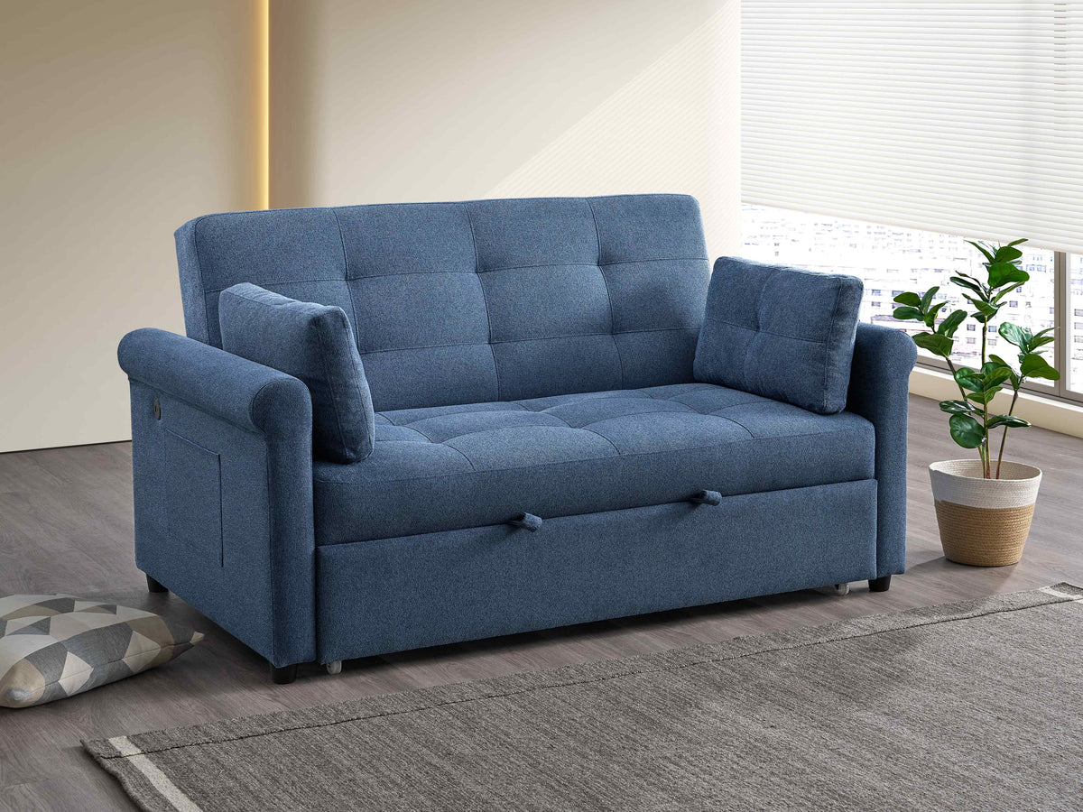 IF-9048 Sofa Bed - Large (Blue Fabric)