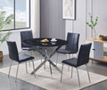 T-1446 / C-1760 5-Piece Dining Set (Black PU)