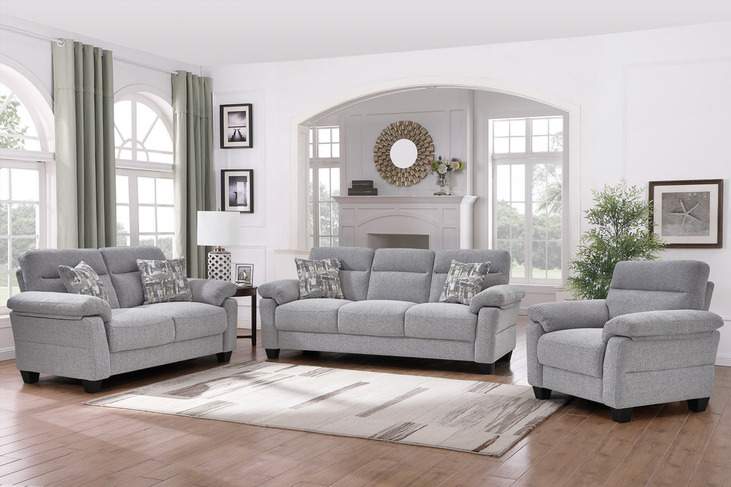 IF-8025 Stationary Sofa Set (Grey)