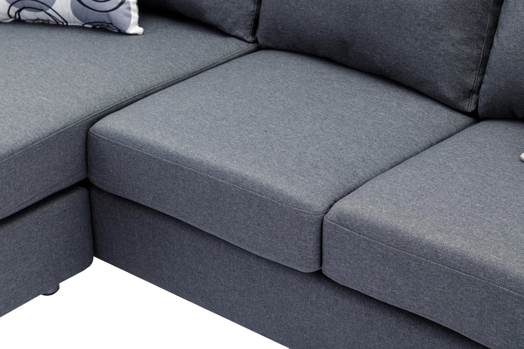 IF-9325 Sectional with Reversible Chaise (Grey Fabric)