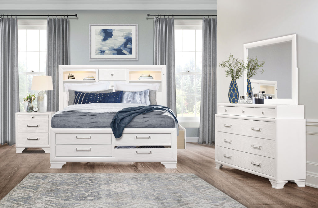 Jordyn-White Platform Bed
