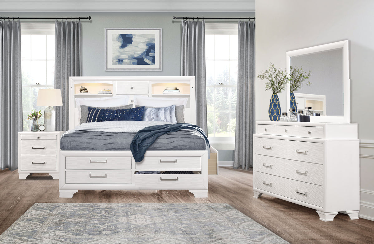 Jordyn-White Platform Bed