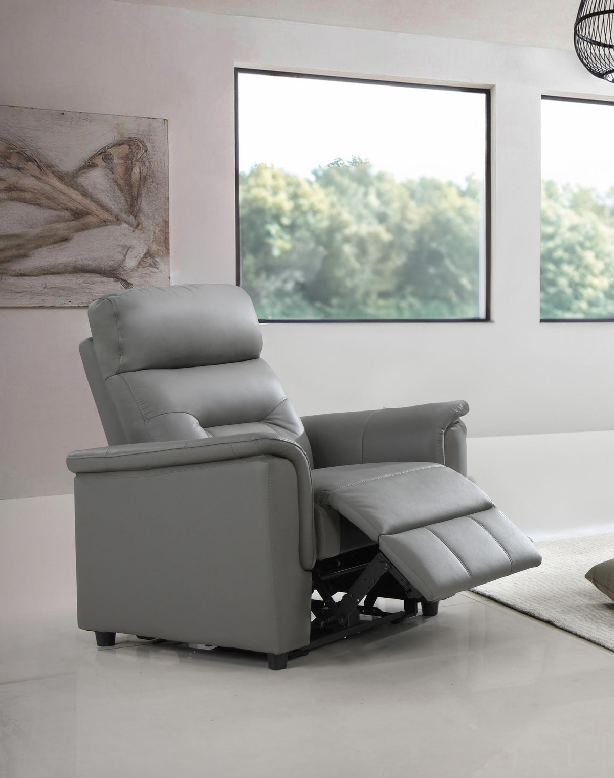 IF-8141 Power Recliner Sofa Set (Grey Leather Match)