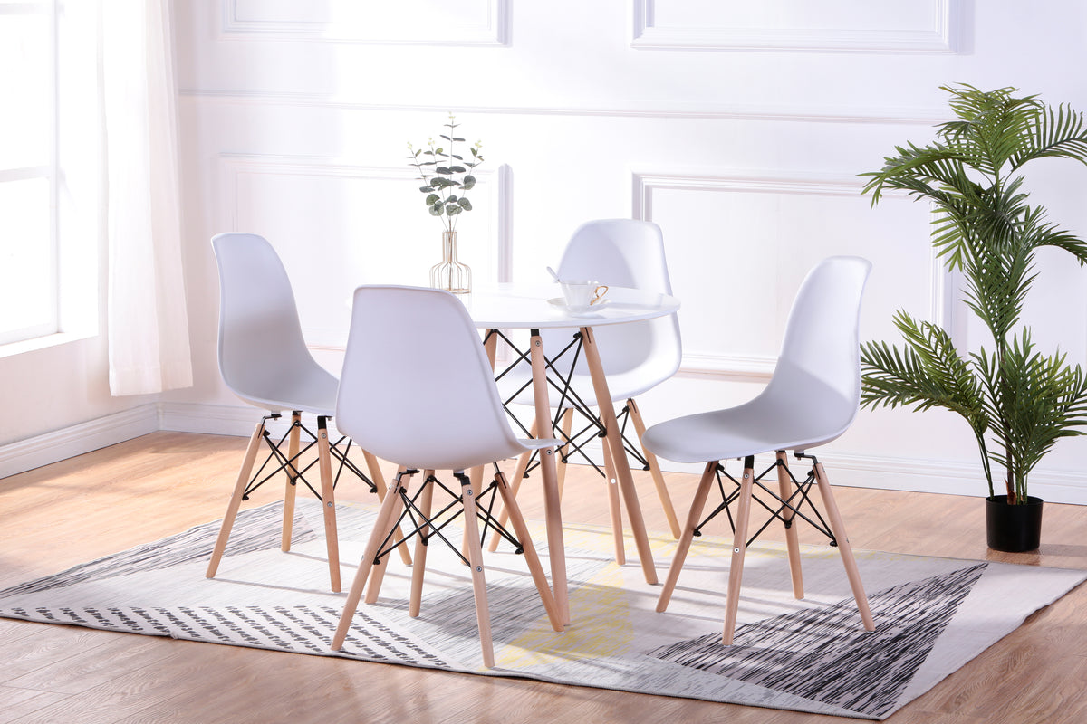 T-1405 / C-1421 5-Piece Dining Set (White)