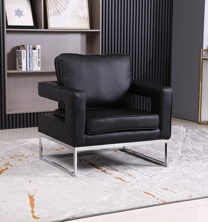IF-6860 Accent Chair (Black PU)