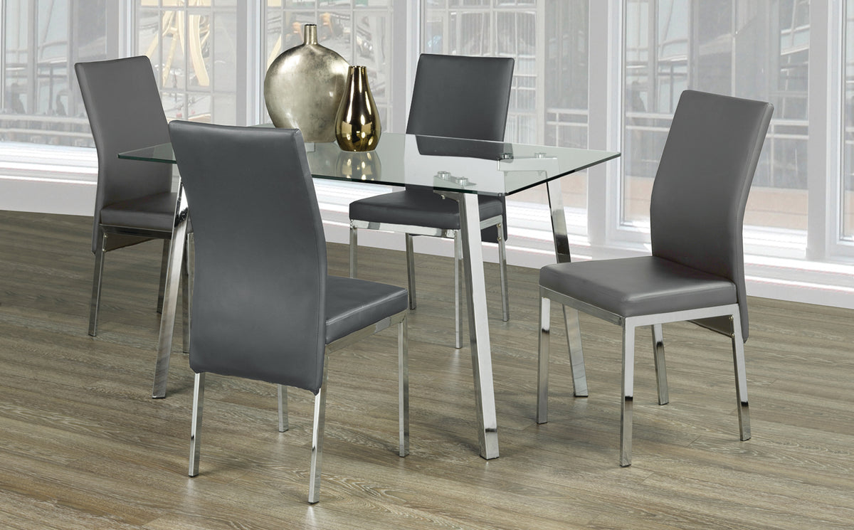T-5065 / C-5065 5-Piece Dining Set (Grey PU)