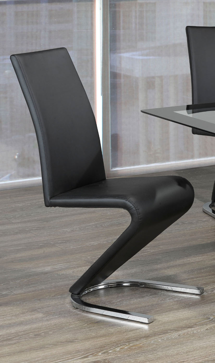 C-1785 Dining Chair (Black PU) (Set of 2)