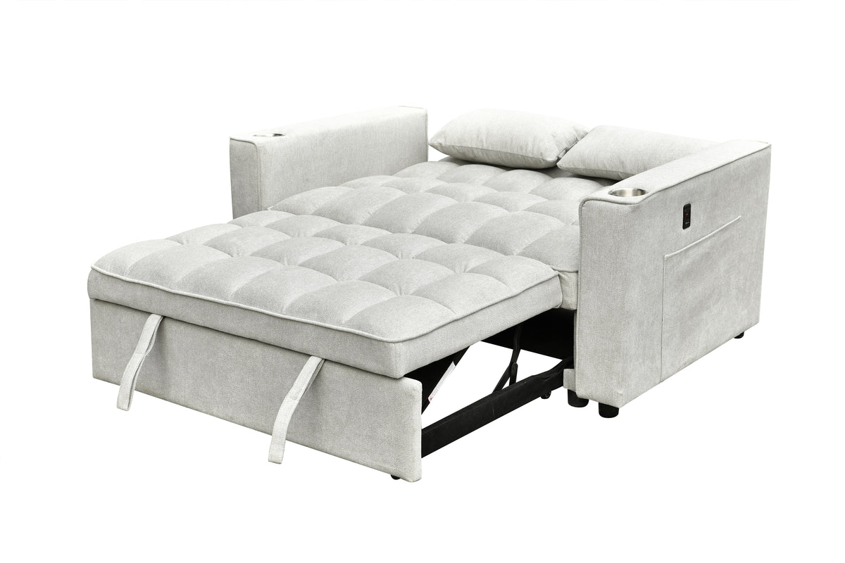 IF-9028 Sofa Bed (Grey Fabric)