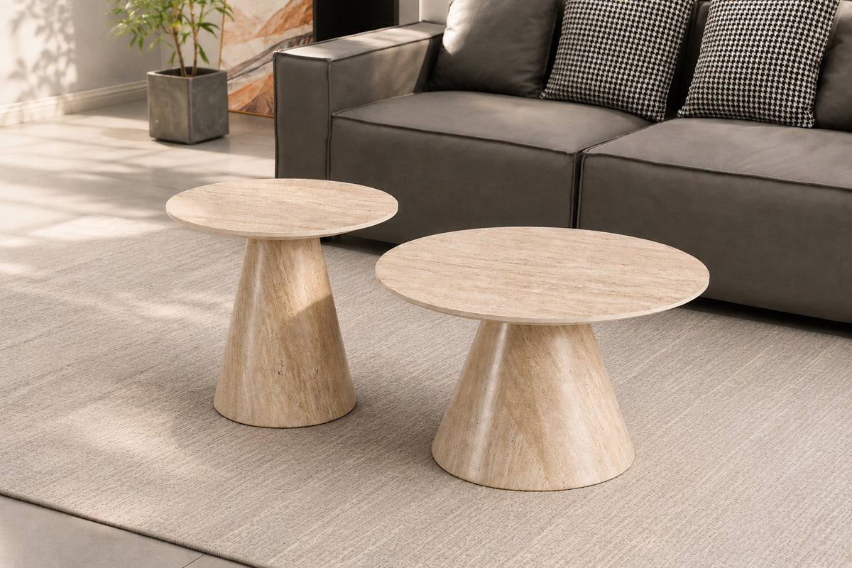 IF-2202 2-Piece Coffee Table Set (Lt Travertine Stone)