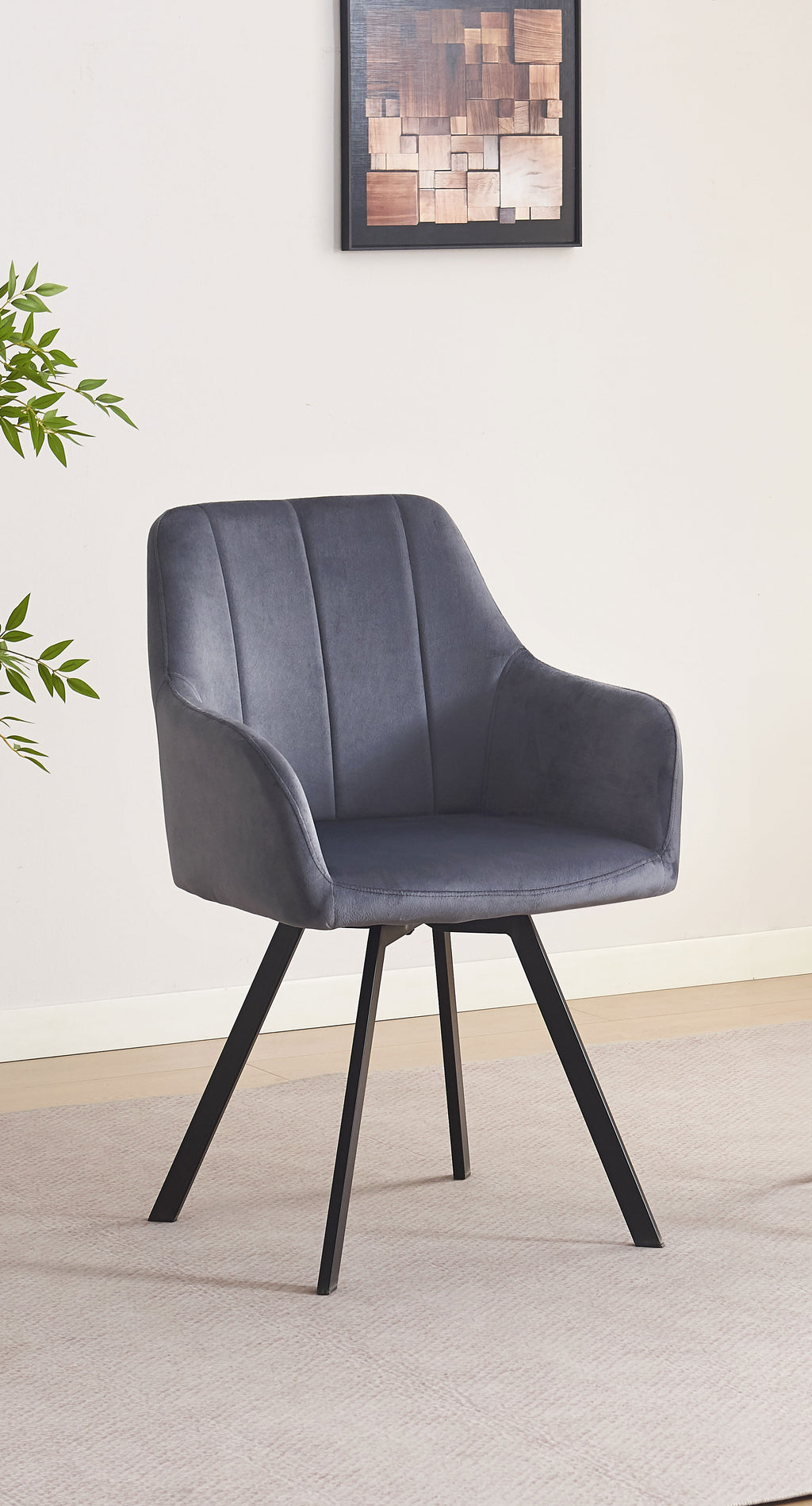 C-1412 Swivel Dining Chair (Dark Grey) (Set of 2)