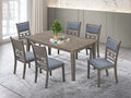 T-1080 / C-1084 7-Piece Dining Set (Grey Fabric)